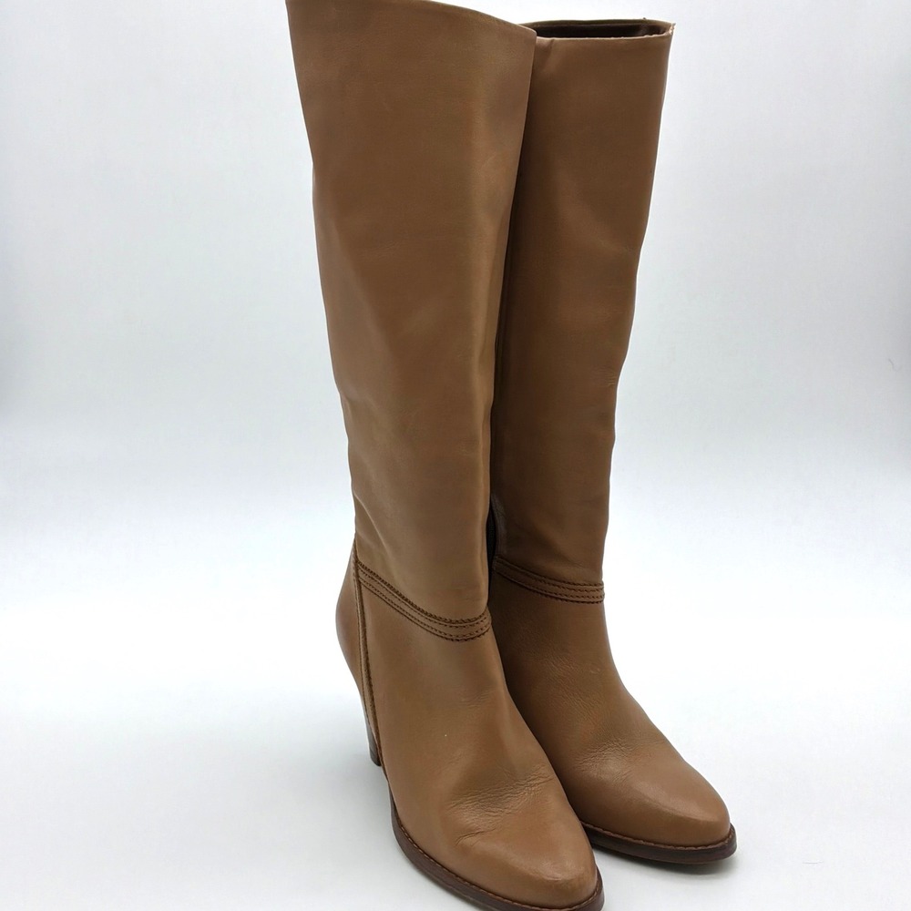Womens Brazilian Vintage Thom Mcan Soft Brown Leather Boots Side Zip Boho Chic